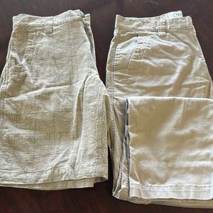 2 new pairs of mountain khaki shorts and pants. 32x10 and 32x30